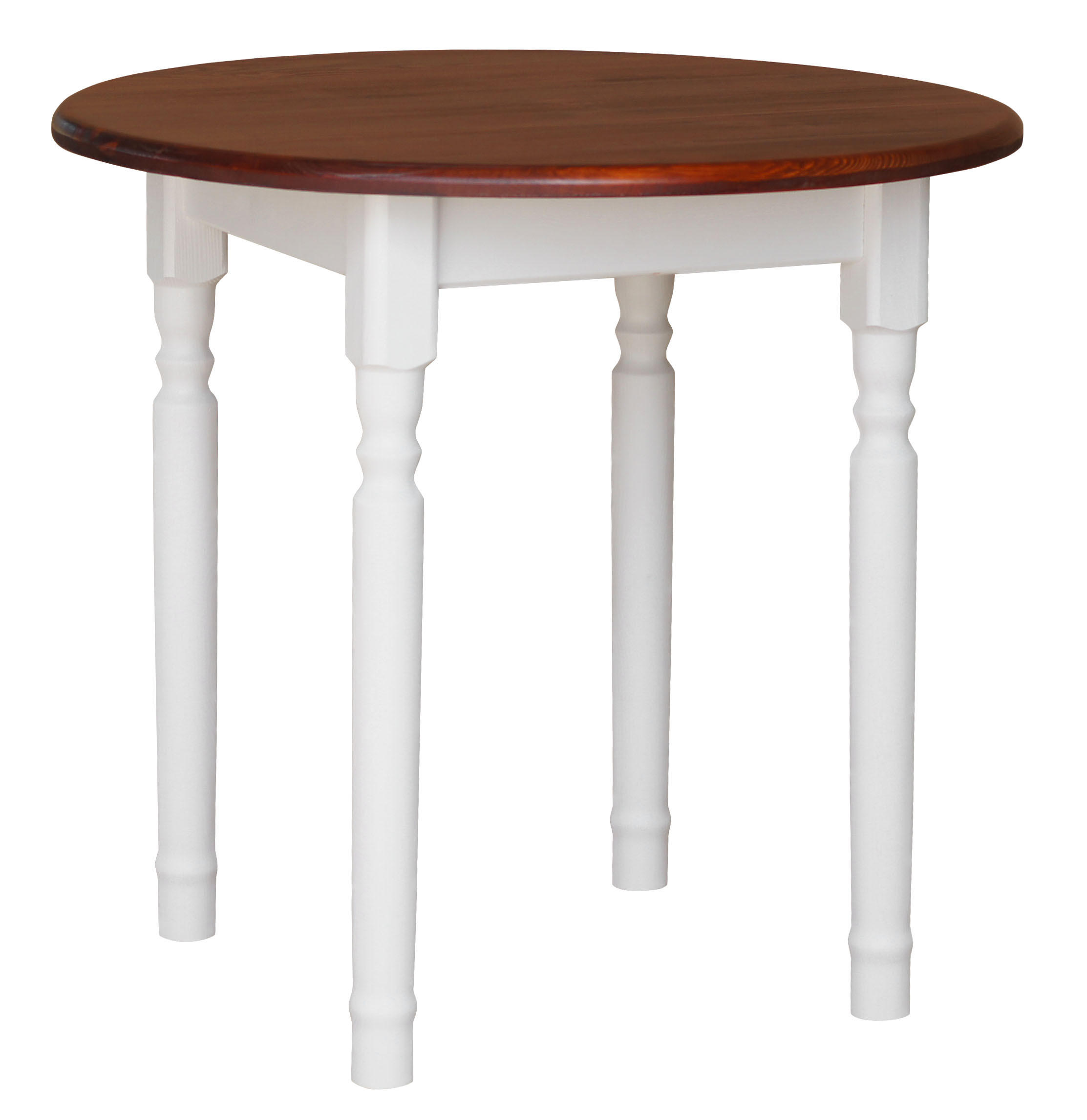 ESSTISCH Runder Kiefer Weiss/Calvados, 90cm - Kirschbaumfarben, Holz (90/90/75cm)