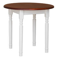 ESSTISCH Runder Kiefer Weiss/Calvados, 90cm - Kirschbaumfarben, Holz (90/90/75cm)
