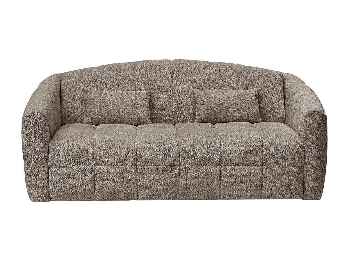 SOFA 3-Sitzer mit Schlaffunktion – Bouclé-Stoff – Taupe – Liegefläche 140 cm + Matratze 13 cm – RETUNA - Braun, Textil (200/90/208cm) - Vente-Unique