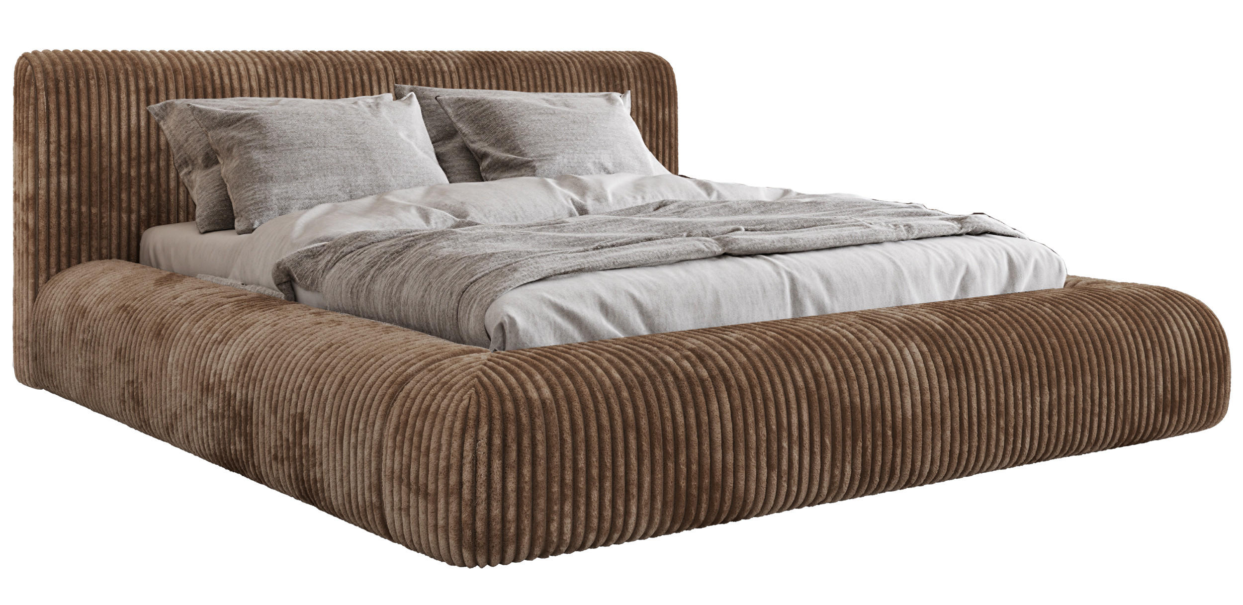 POLSTERBETT TILBEA CLASSIC 180/200 - Braun Cordstoff - ohne Matratze - Braun, Textil (180/200cm) - MKS