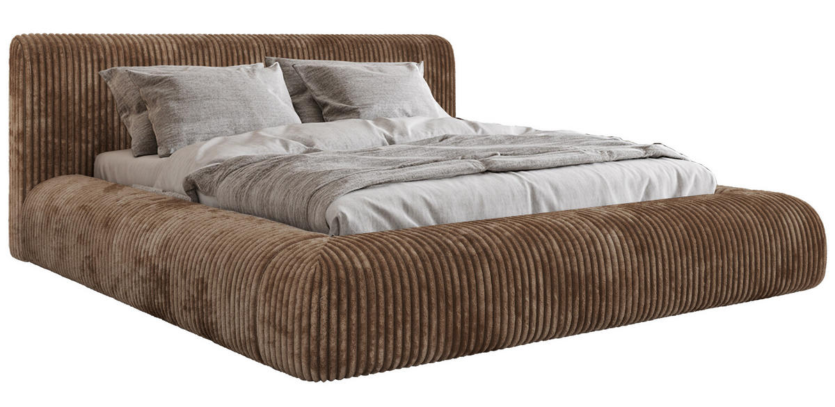 POLSTERBETT TILBEA CLASSIC 180/200 - Braun Cordstoff - ohne Matratze - Braun, Textil (180/200cm) - MKS