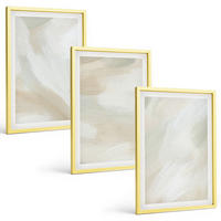 BILDER SET 3er Set - 40x60 cm Goldrahmen - Minimalismus der Farbstruktur - Goldfarben, Kunststoff (40/60cm) - TULUP