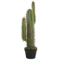 KUNSTPFLANZE Grün Cactus - Schwarz/Grün, Kunststoff (78cm) - Beliani