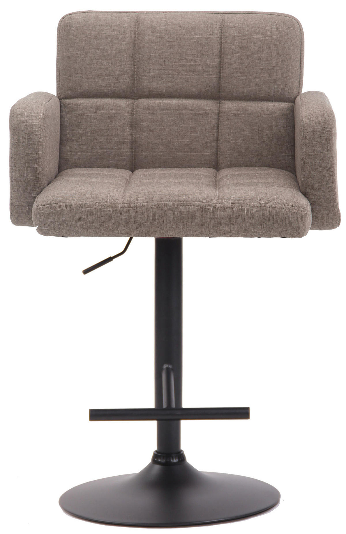 BARHOCKER Lausanne, Gestell schwarz, Stoff Taupe - Taupe/Schwarz, Textil/Metall (60/100/56cm) - TPFLiving