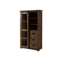 VITRINE Mango 100x45x175 braun lackiert RAILWAY #426 - Braun, Holz (100/175/45cm) - Massivmoebel24