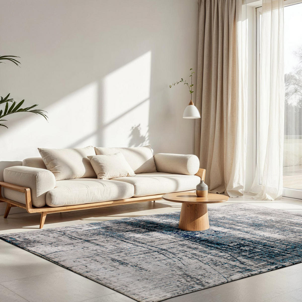 TEPPICH Bronx Azurite Mad Men Griff 200/280 cm - Blau, Textil (200/280cm) - Louis De Poortere