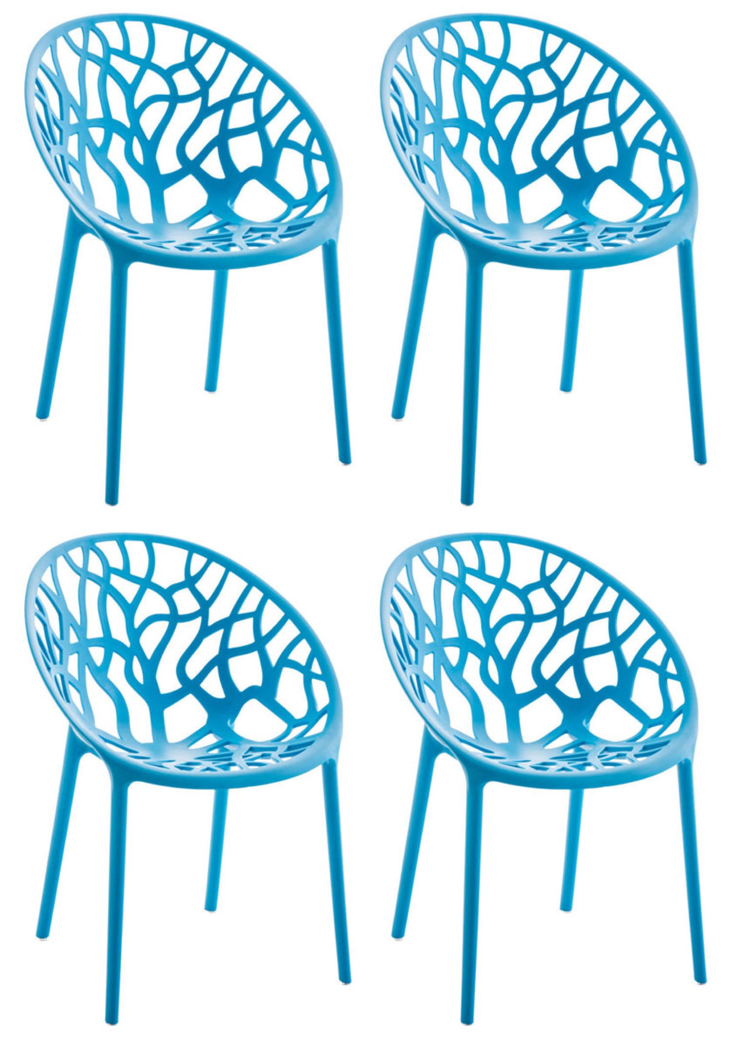 TPFLiving Stuhl Blau 59x60x80 cm