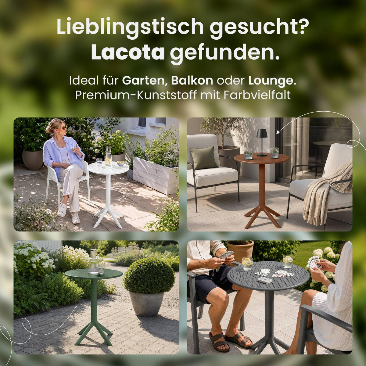 GARTENTISCH rund Kunststoff Weiß - Weiß, Kunststoff (60/60/76cm) - CLP