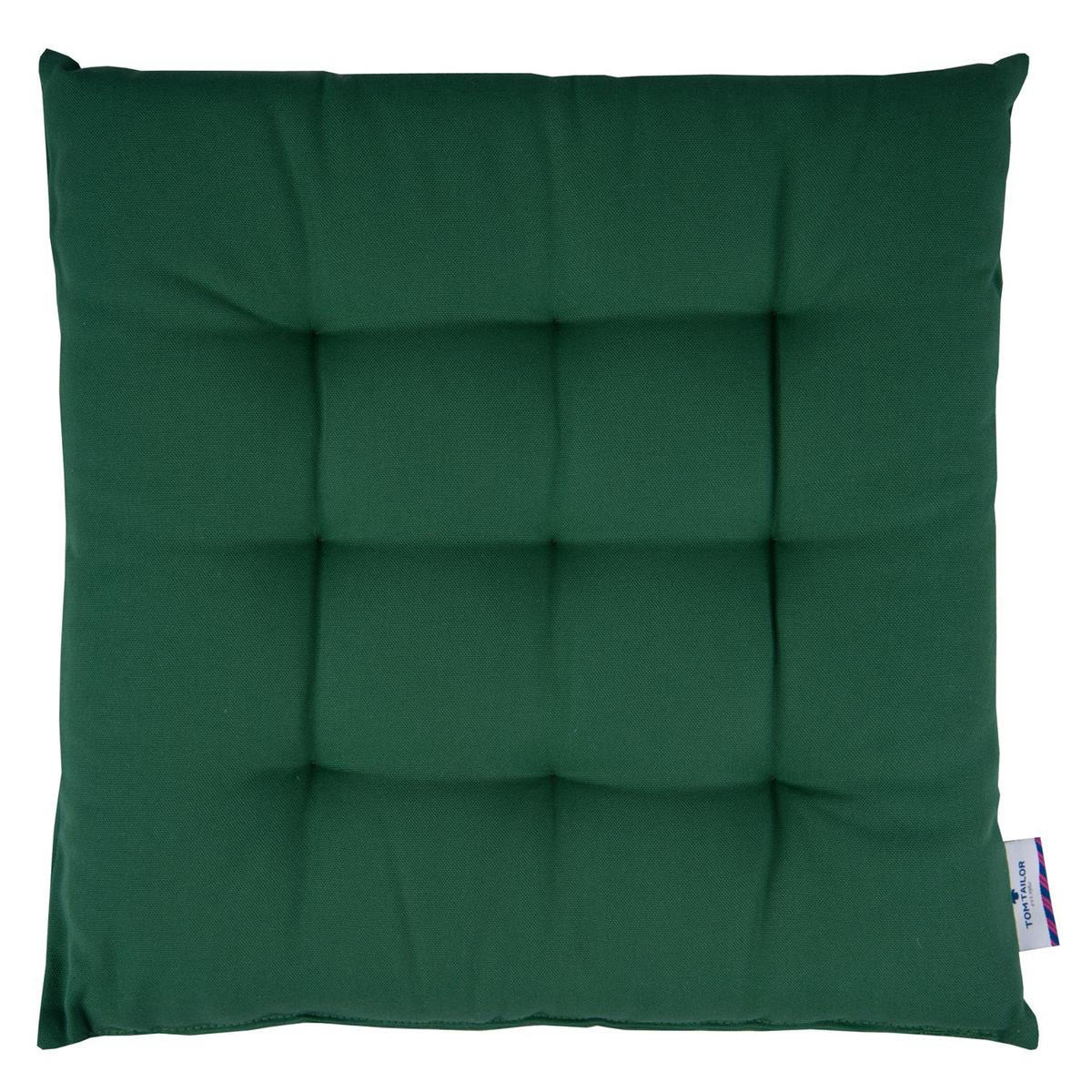 SITZKISSEN MIT 9 PUNKT-STEPPUNG DOVE - Dunkelgrün, Textil (40/40/5cm) - Tom Tailor