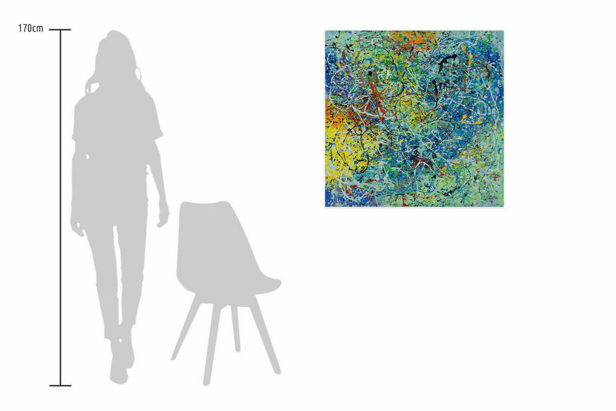 ACRYLBILD HANDGEMALT 80/80 cm - Multicolor, Holz/Textil (80/80cm) - KUNSTLOFT