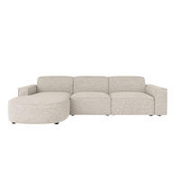 ECKSOFA Cursal Round L-Form, Stoff Artico, Beige, Links - Beige, Holz (284/166cm) - Kaiser Möbel