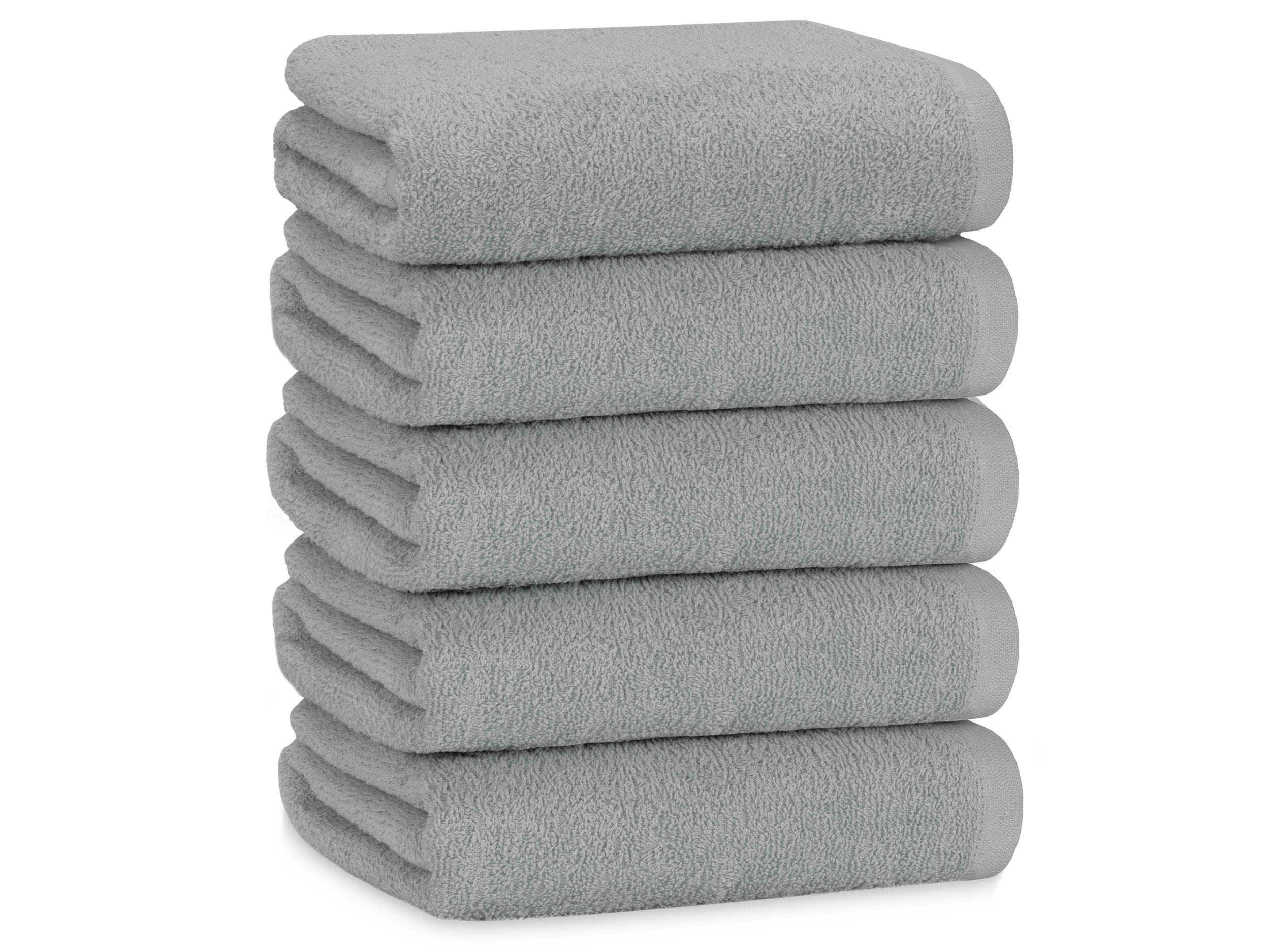 DUSCHTÜCHER, 5er-Set, 70x140 cm, 100% Baumwolle, Grau - Grau, Textil (70/140cm) - Zollner