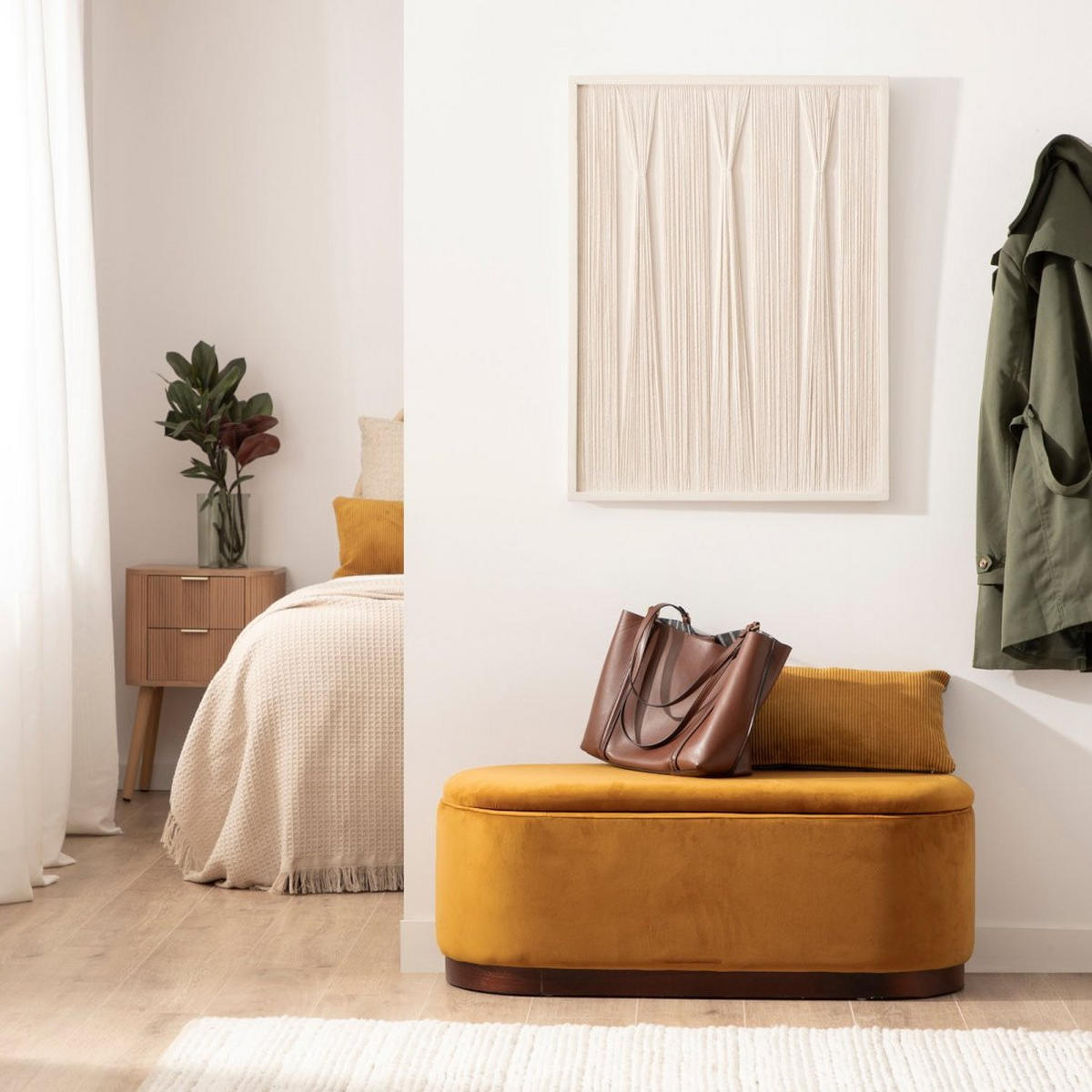 BANK Isola Senf / Gelb 100 cm x 40 cm - Dunkelgelb, Textil (100/40/40cm)