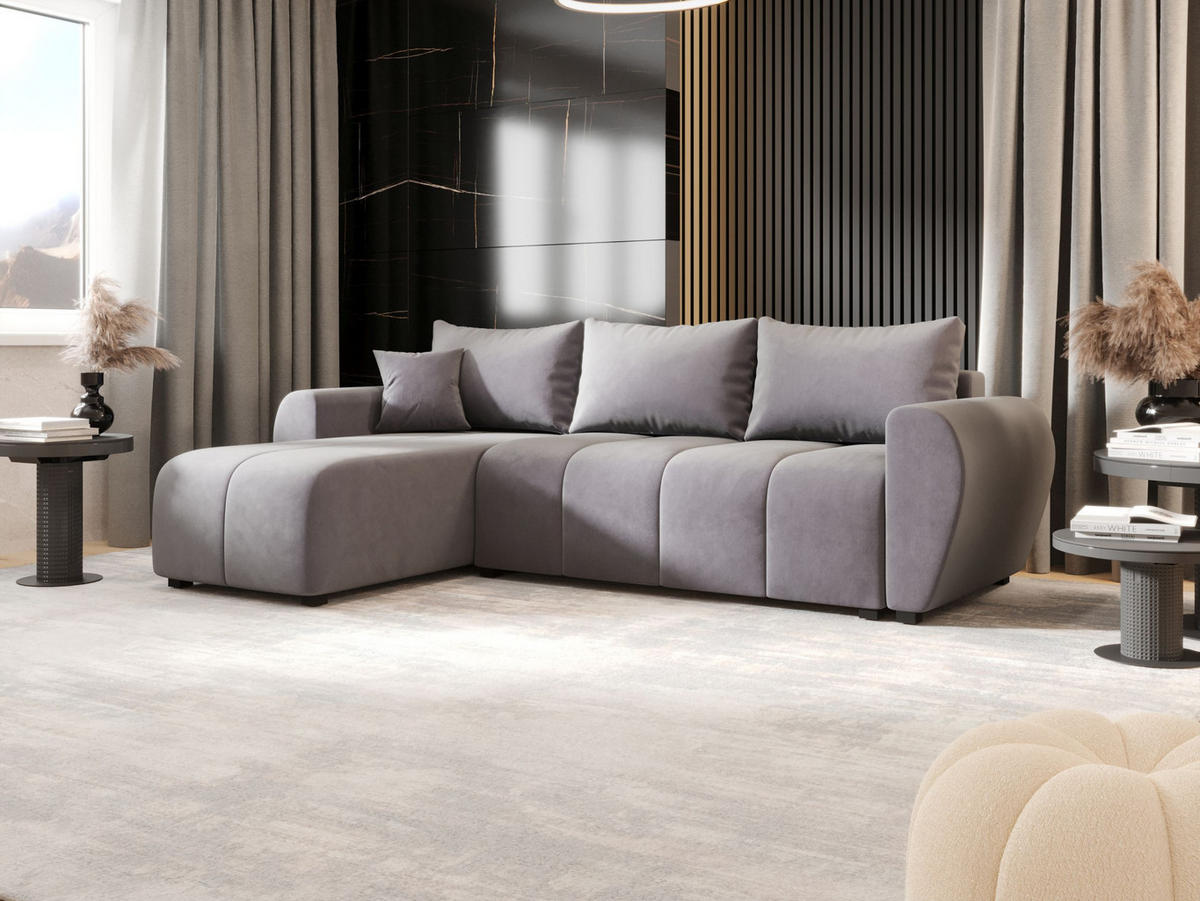 ECKSOFA MOLISA L Itaka 50 Links mit Schlaffunktion - Grau, Textil (245/145cm) - Bedante