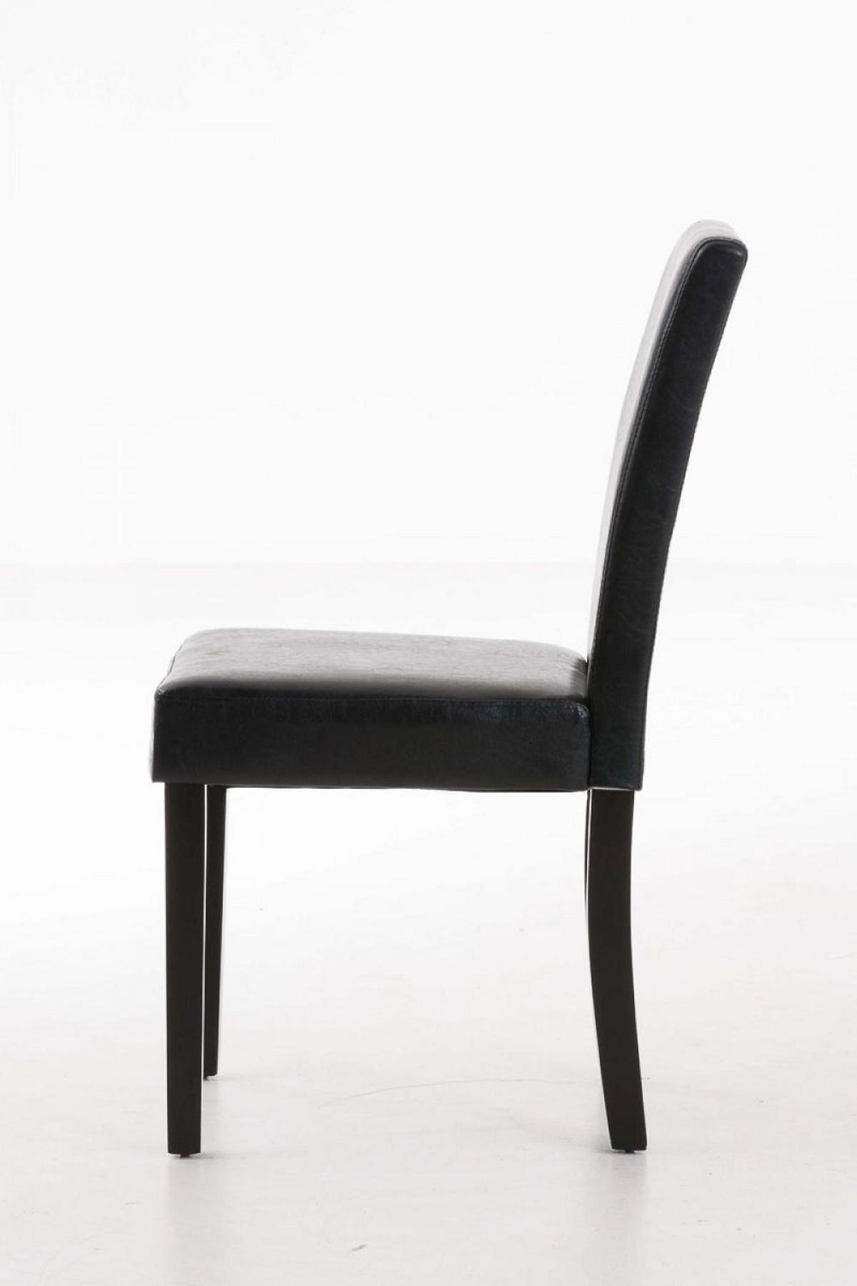 STUHL Lederlook schwarz - Dunkelbraun/Schwarz, Holz/Textil (41/91/47cm) - CLP