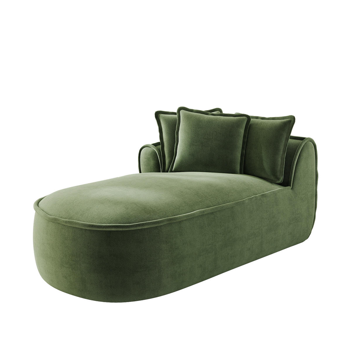 RÉCAMIERE linke Chaiselongue mit Kissen, DE-42643, Grün - Grün, Textil (164/67/92cm) - ComfortXL