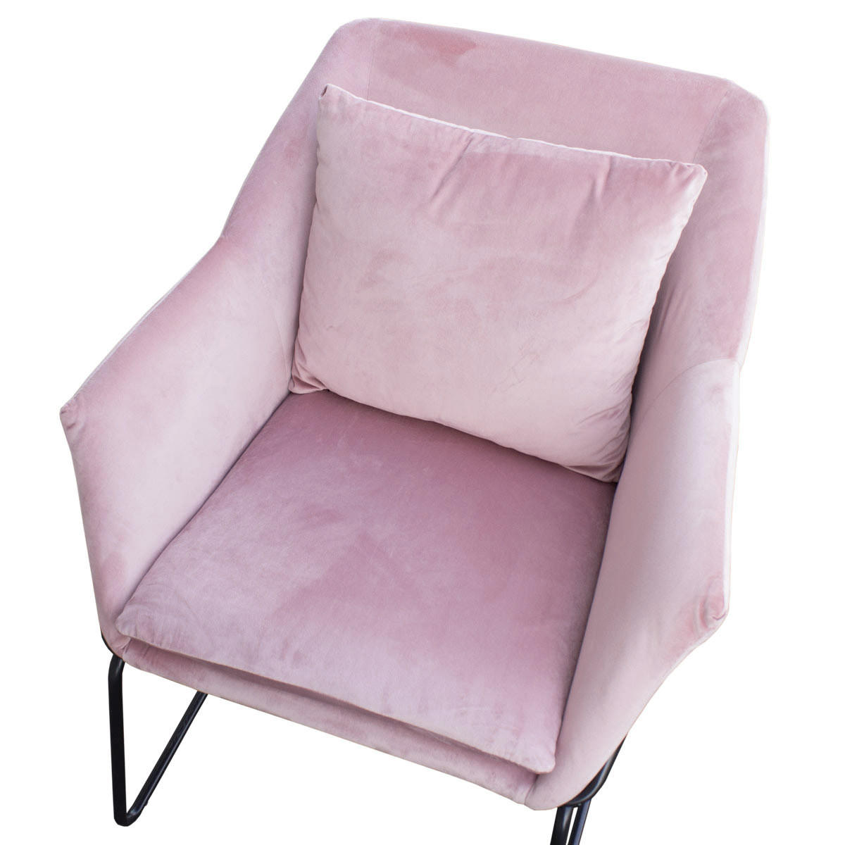 LOUNGESESSEL JOSIE Samtbezug Rosa - Schwarz/Rosa, Textil/Metall (68/82/64cm) - SVITA