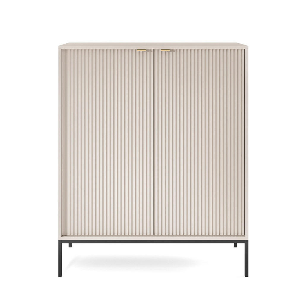 Thumbnail - Feldmann-Wohnen Highboard, Kaschmir, Schwarz, Holz, 4 Fächer, Rechteckig, 104x125x39 cm, Wohnzimmer, Kommoden & Sideboar...