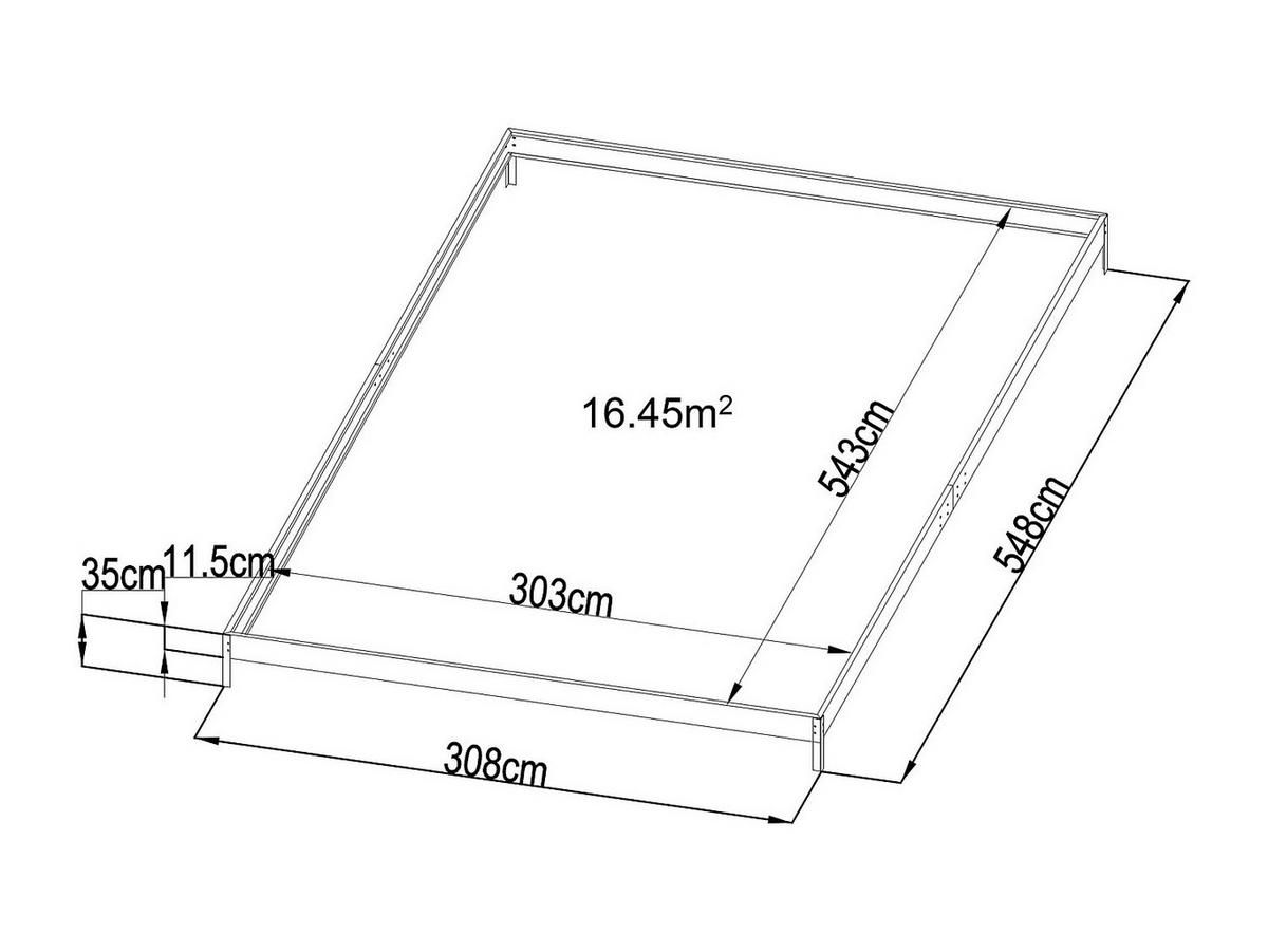 SELBSTTRAGENDES Gewächshaus - 303 cm x 543 cm - plastik - anthrazitgrau Ixora - Anthrazit, Kunststoff (303/157/543cm) - Vente-Unique