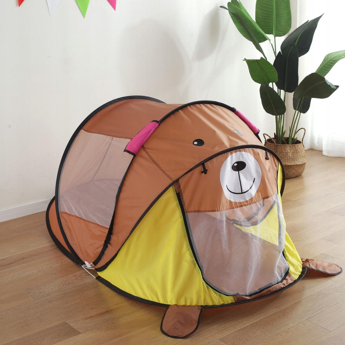 SPIELZELT Strandzelt Kinder Braun - Braun, Kunststoff (100/182cm) - KRUMAD