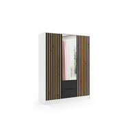 KLEIDERSCHRANK NERA - 150 cm - Weiß|Schwarz|Eiche Artisan - Schwarz/Weiß, Holzwerkstoff (150/200/51cm) - ALTDECOR