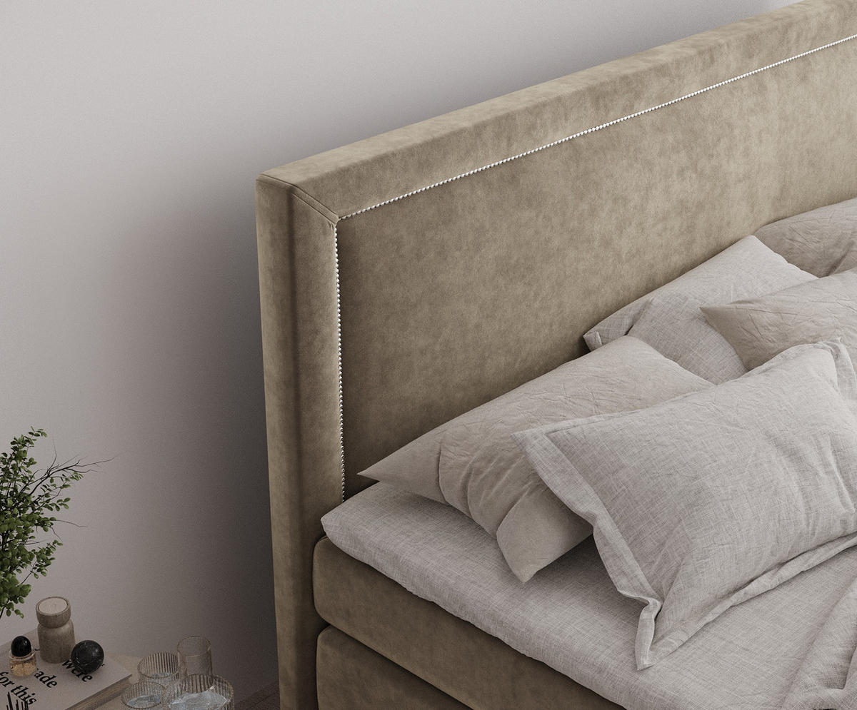 BOXSPRINGBETT Lavenda Braun 160/200 cm - Schwarz/Braun, Holz/Holzwerkstoff (160/200cm) - Maison de Reve