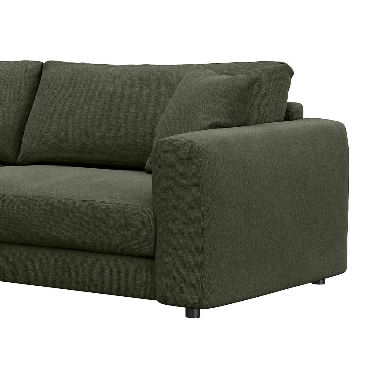 ECKSOFA mit Longchair - Schwarz/Grau, Kunststoff/Textil (238/183cm) - home24