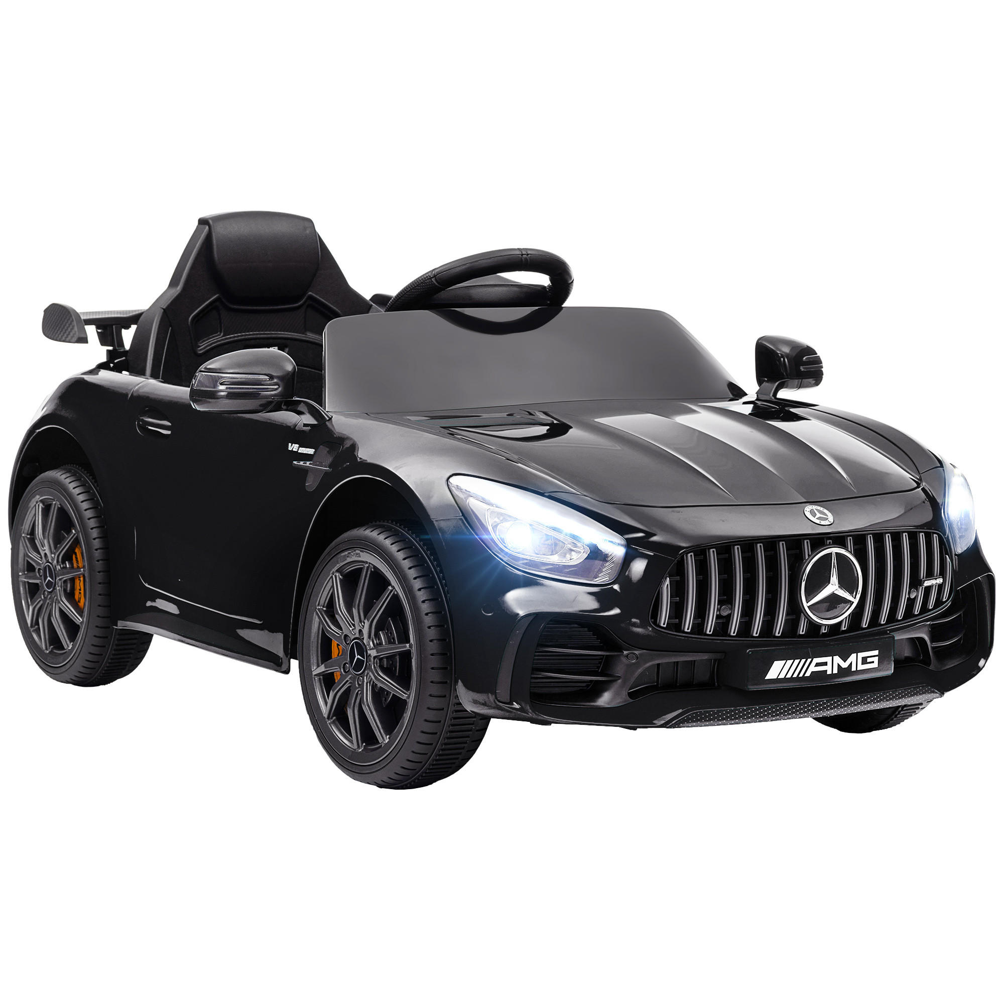 ELEKTRO-KINDERAUTO, Mercedes, 3-5 km/h, Fernbedienung, Licht & Musik, Schwarz - Schwarz, Kunststoff/Metall (108/67/46cm) - AIYAPLAY