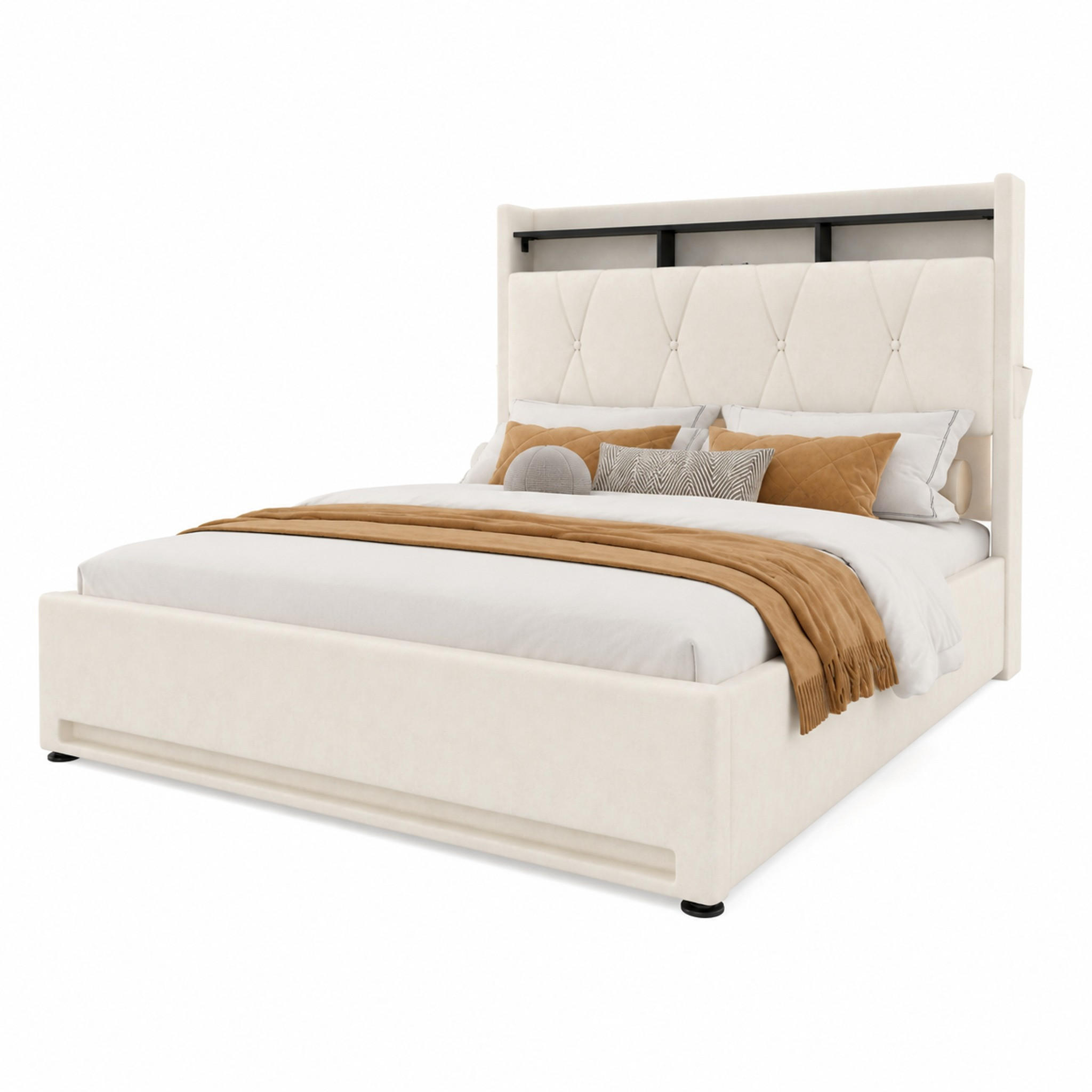 Beauniv Bett Beige 140x200 cm