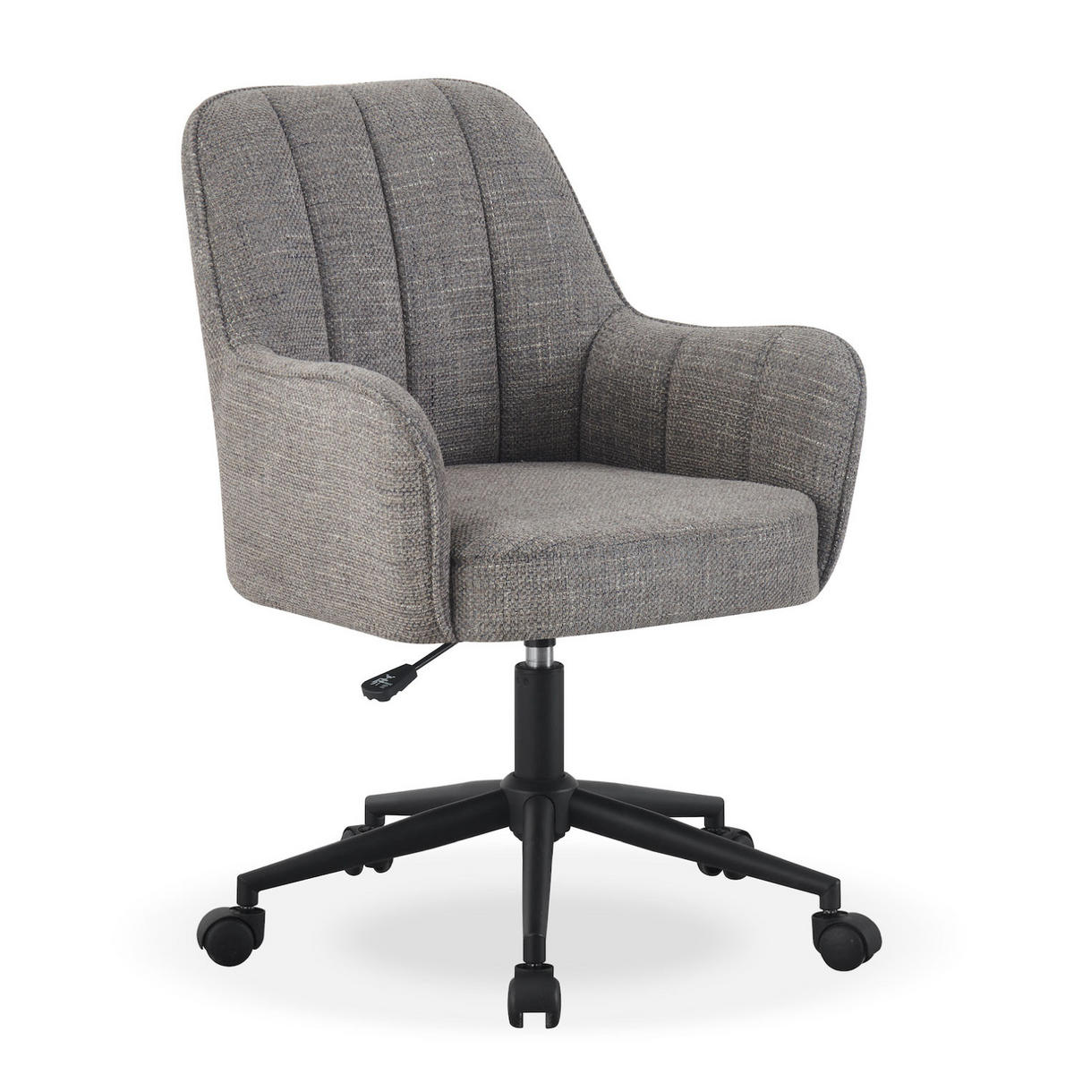 BÜROSTUHL LUCA Grau höhenverstellbar 360°drehbar - Schwarz/Grau, Kunststoff/Textil (61/83/64cm) - DUBI Möbel