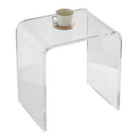 BEISTELLTISCH Acryl U-Form 415 x 305 x 460 mm - Transparent, Kunststoff (12/16/18cm)
