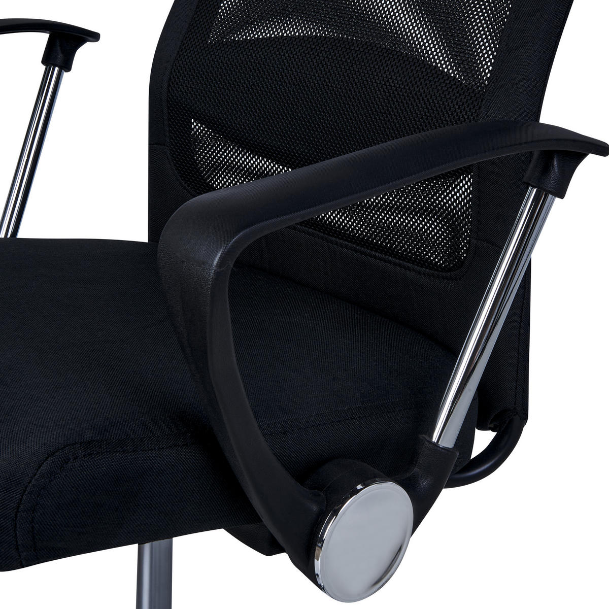 BÜROSTUHL Schwarz PIONEER Pioneer II - Silberfarben/Schwarz, Textil (63/118/63cm) - Beliani