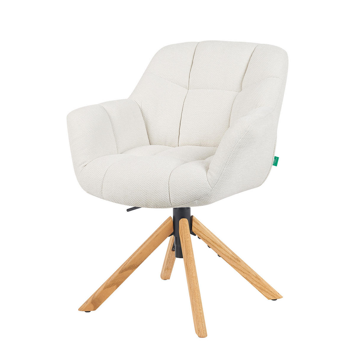 BÜROSTUHL Mika-Iven - Honigeiche/Creme, Eichenholz/Holz (65/82/66cm) - DUBI Möbel