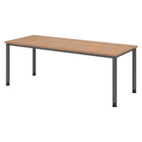 SCHREIBTISCH Serie-H 80/200/74 cm in Nussbaumfarben/Graphitfarben - Nussbaumfarben/Graphitfarben, Holzwerkstoff (80/200/74cm) - bümö
