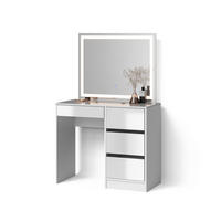 SCHMINKTISCH Imola Weiß 90 cm mit LED-Spiegel - Weiß, Holzwerkstoff (90/75/40cm) - Livinity®
