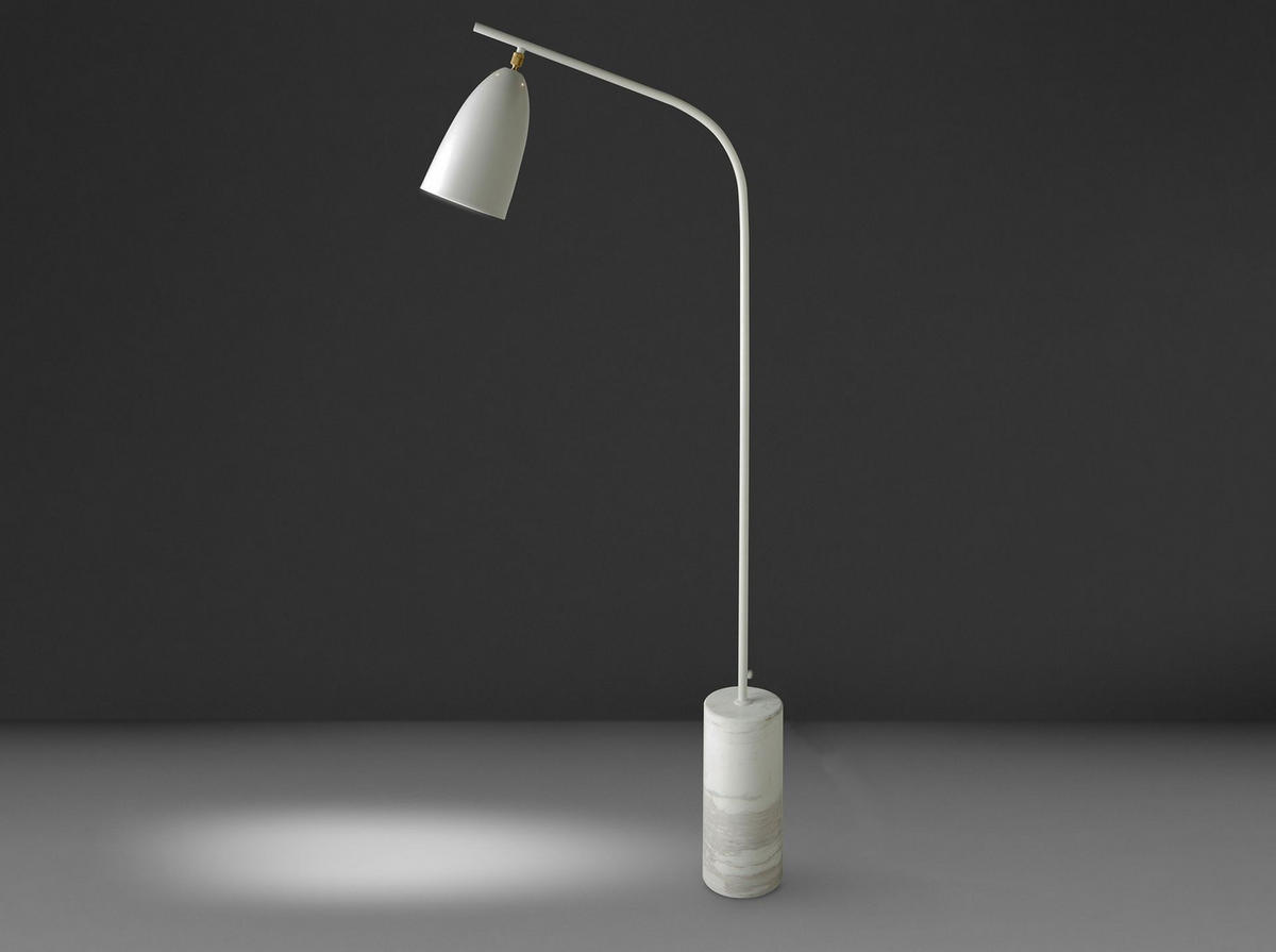 STELEUCHTE Stehleuchte aus Marmor und weißem Stahl 62/15/147 cm - Weiß, Metall (15/62/147cm) - ANGEL CERDA