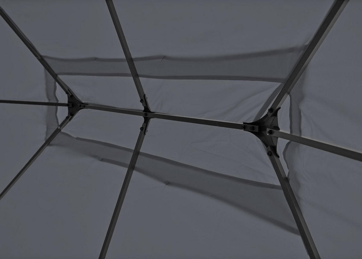 PERGOLA Cadiz 273x400x300cm Grau Seitenwand + Moskitonetz - Grau, Metall (400/273/300cm) - BERLINLODGE