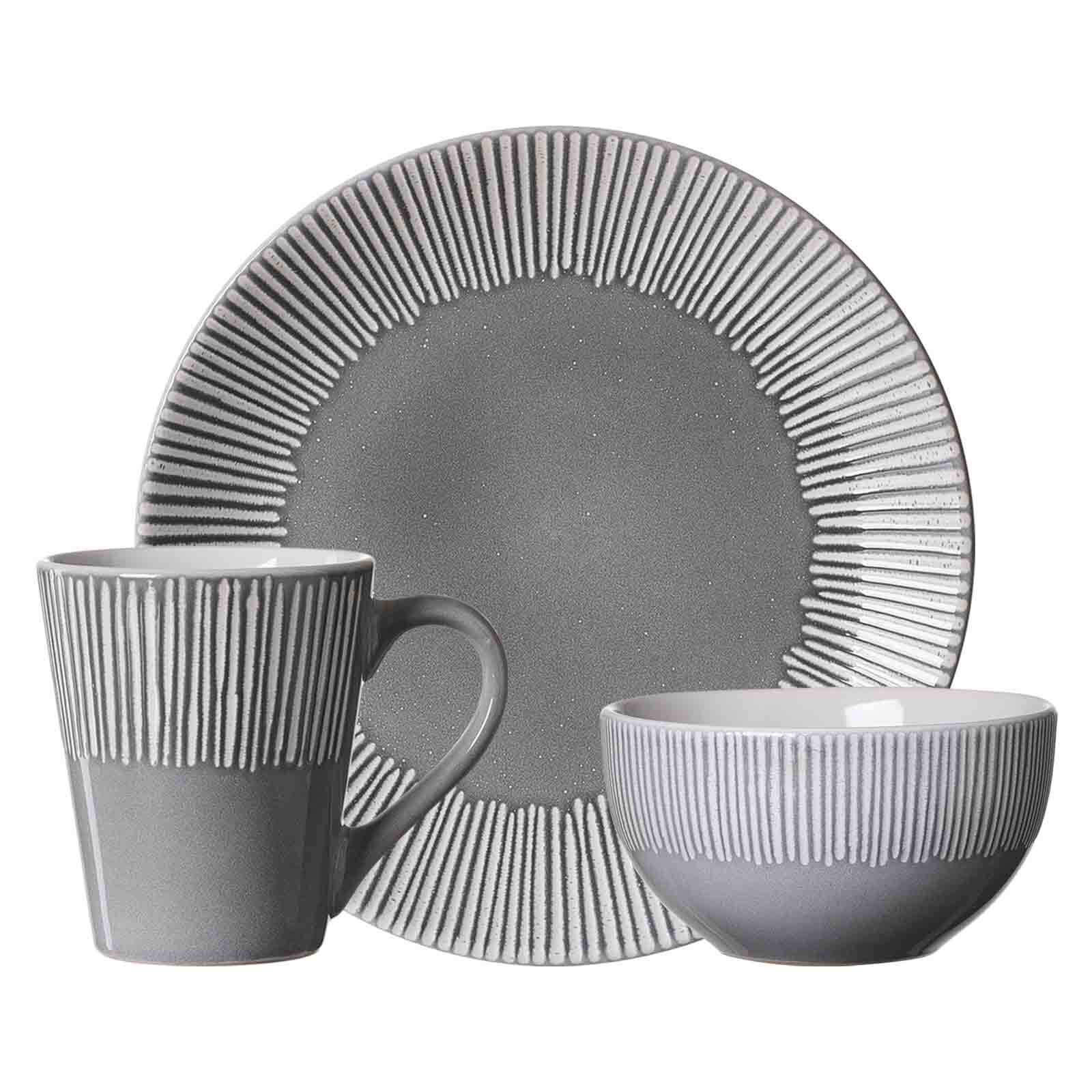 FRÜHSTÜCKS-SET Banda Grau 18er Set - Grau, Keramik (1/1/1cm) - Ritzenhoff Breker