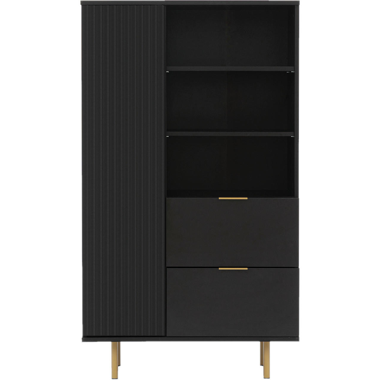 BÜCHERREGAL NUBIO 04 schwarz - Schwarz, Holzwerkstoff (80/140/41cm)