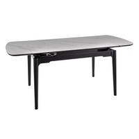 ESSTISCH Sento Weiß Marmor / Schwarz 120-180 / 80 / 76cm - Schwarz/Weiß, Holz/Keramik (80/180/76cm) - Feldmann-Wohnen