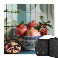SCHLÜSSELBOX Schwarz 30x30 cm- Türöffnung nach rechts - Granatapfel - Rot, Metall (30/30/5cm) - TULUP
