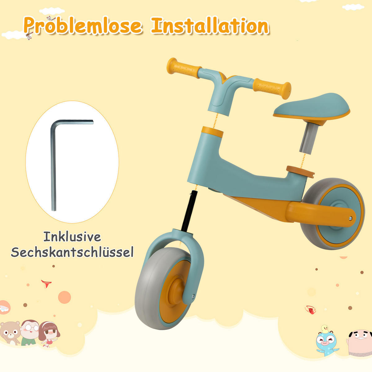 KINDERROLLER Kinder Laufrad Blau - Blau, Kunststoff (67/33/47cm) - COSTWAY