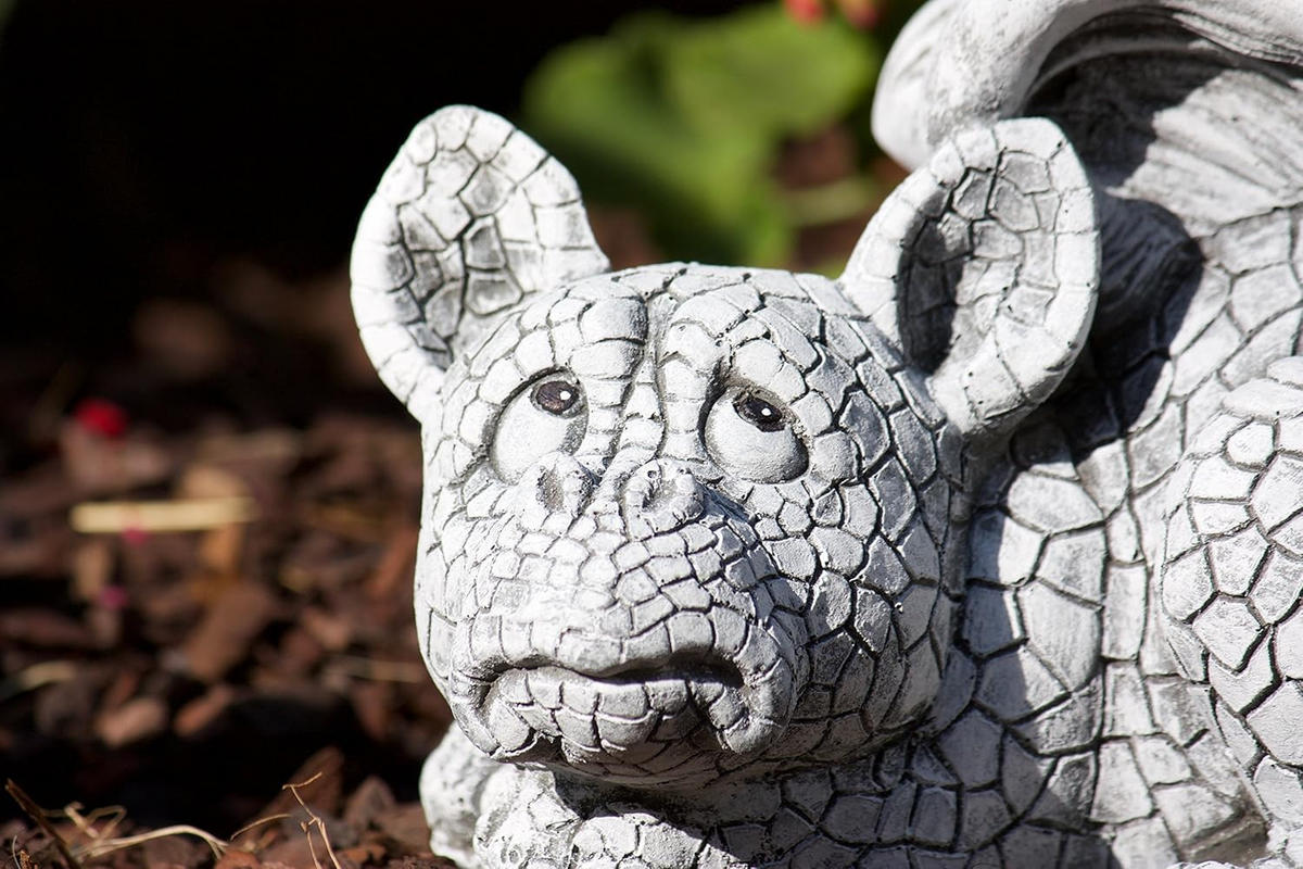 STEINFIGUR Drache Serafino, Frostfest, Steinguss - Grau, Stein (14/15/22cm) - stoneandstyle