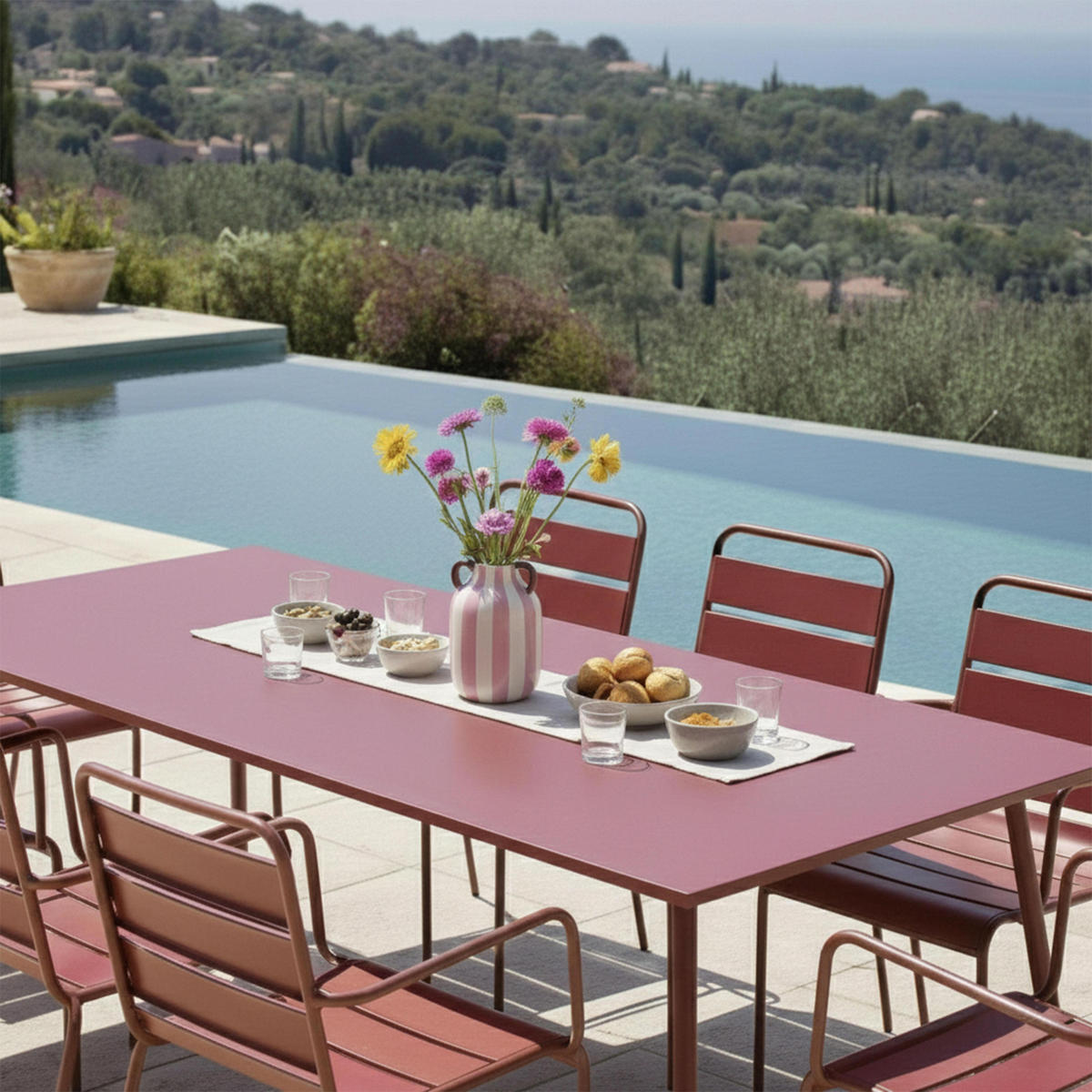 GARTENSET 9-tlg., Lila - Lila, Metall - Oviala