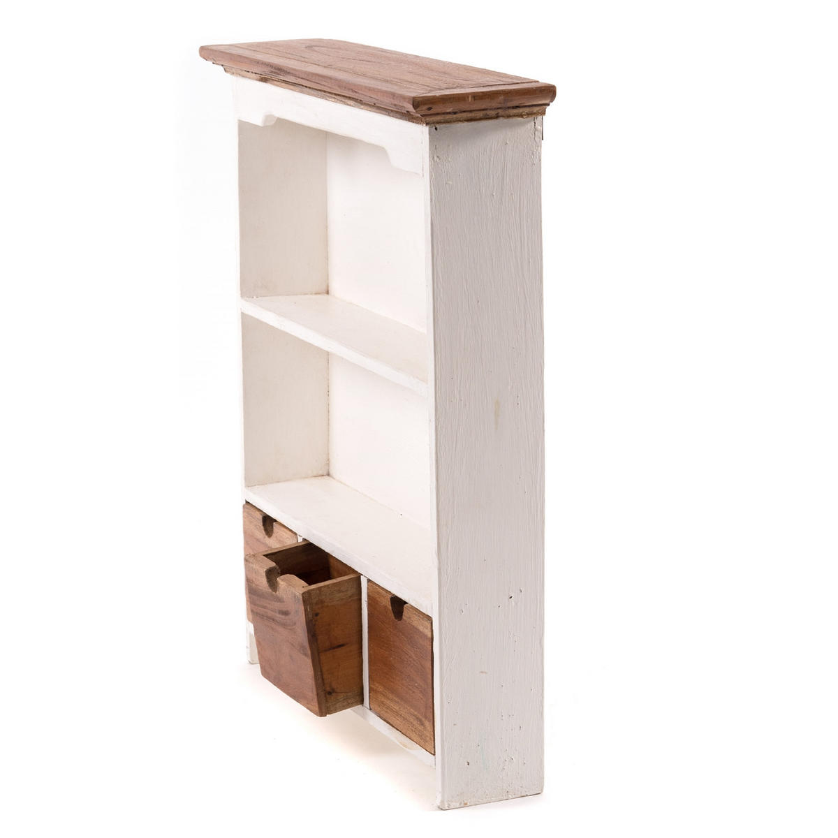 WANDSCHRANK Jasmina Mahagoni Massivholz, 2 Ablagen, 3 Schubladen naturfarben - Naturfarben, Holz (50/60/12cm) - DESIGN DELIGHTS