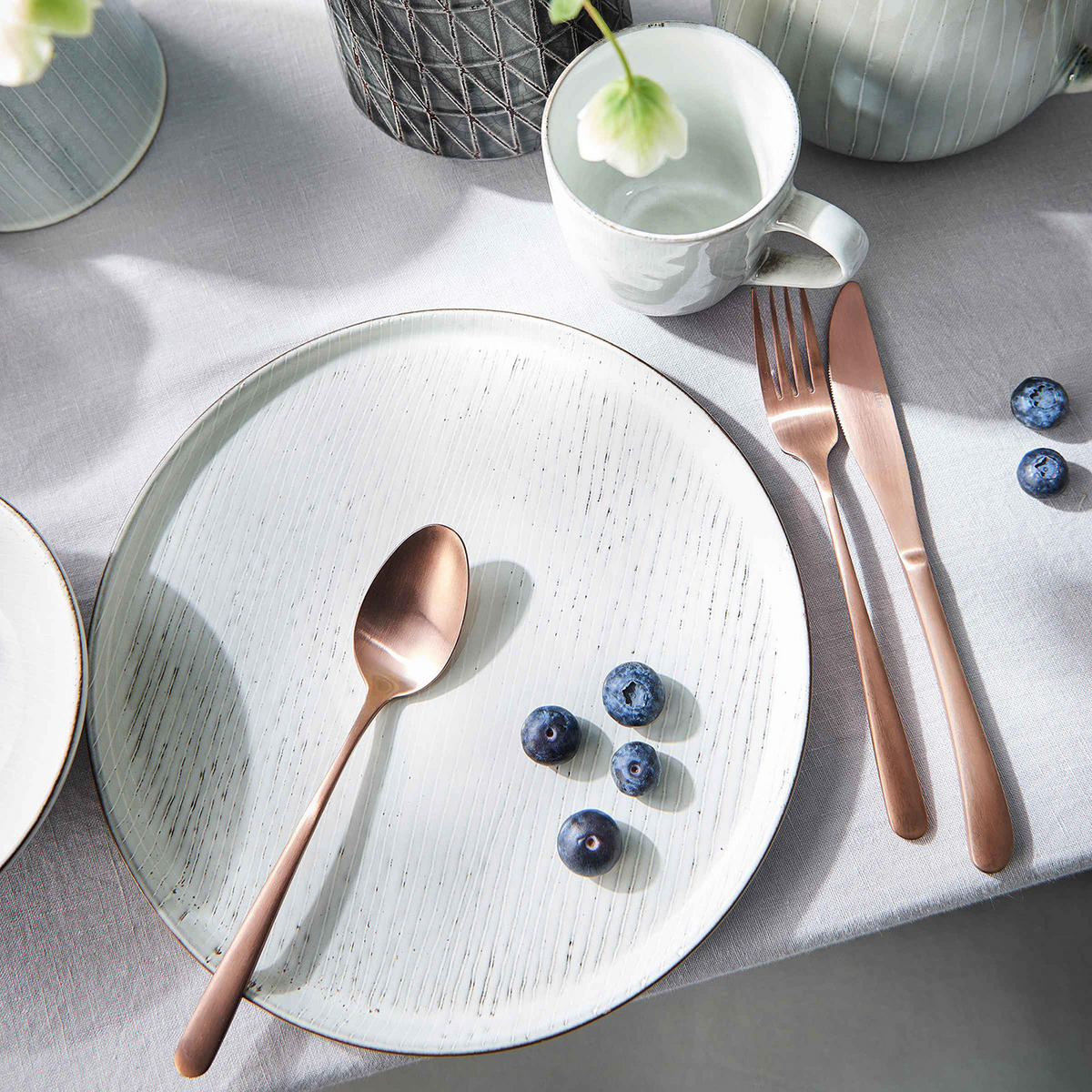 TELLER 4er-Set Henley 28 cm - Grau, Keramik (28/28/2cm) - Butlers