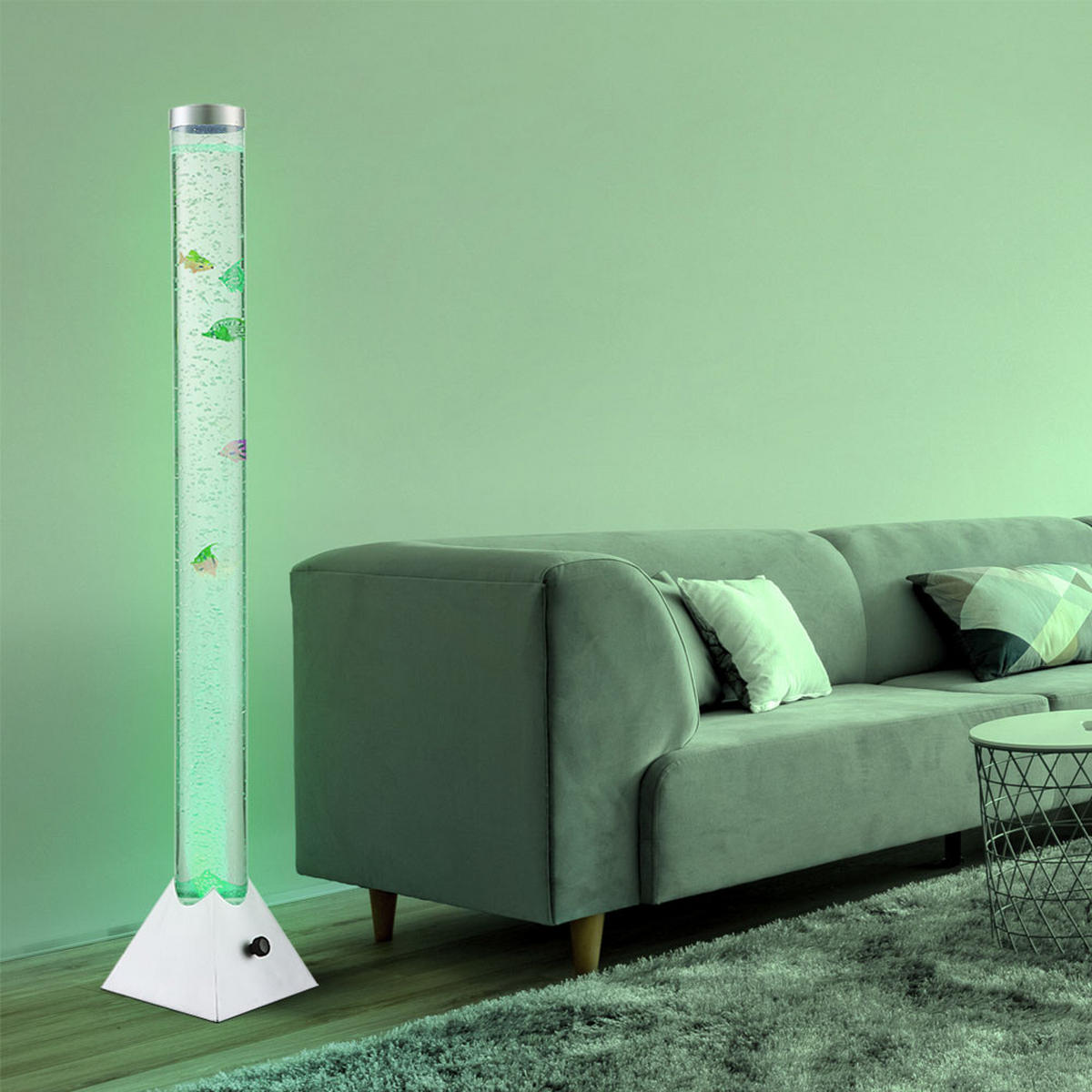 LED STEHLEUCHTE Kunststoff Klar - Klar, Kunststoff (22/22/122cm) - Globo Lighting