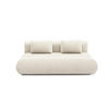 BETTSOFA ATOMO Beige Velours-Stoff mit Schlaffunktion - Beige, Holz (217/82/134cm) - MASSENO
