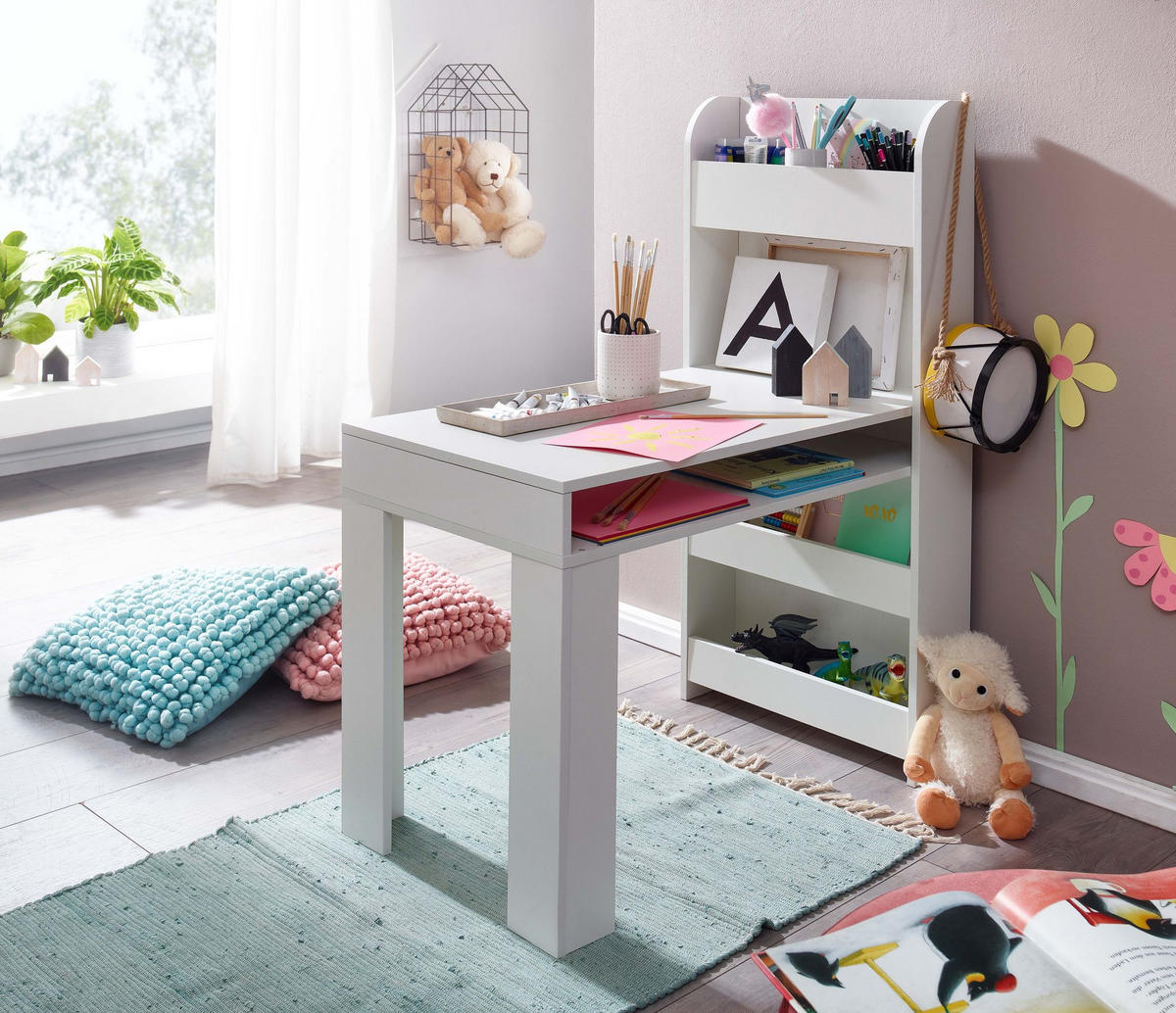 KINDERSCHREIBTISCH WIELAND Weiß - Weiß, Holzwerkstoff (50/90/110cm) - tinkaro