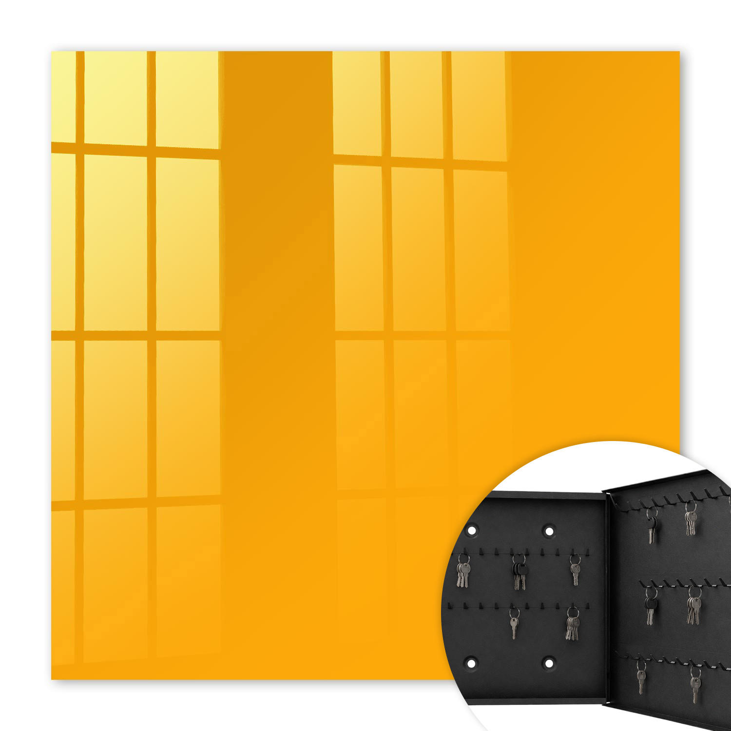 SCHLÜSSELBOX Schwarz 30x30 cm- Türöffnung nach rechts - Beige - Beige, Metall (30/30/5cm) - TULUP
